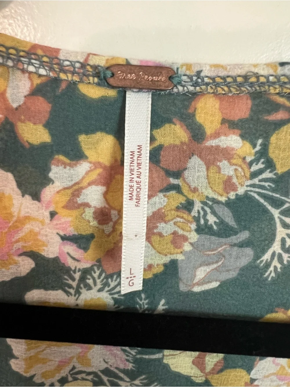 Free People Green Floral Tie-Front Blouse